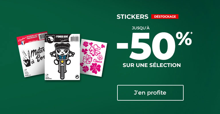 Jusqu'à -50% sur une sélection de sticker