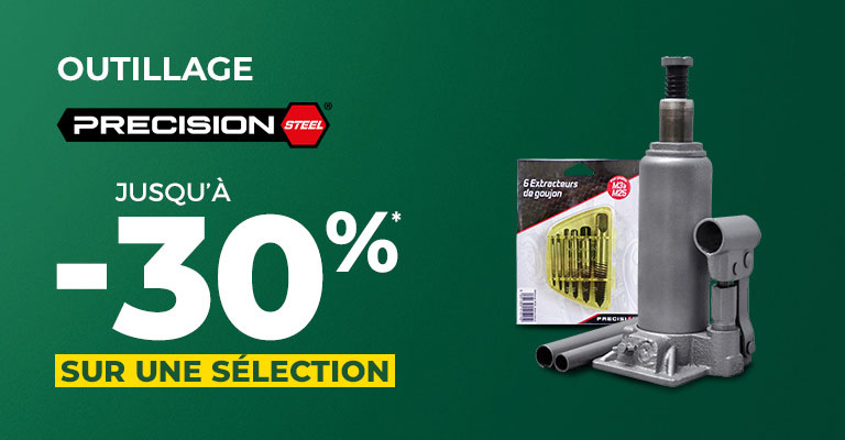 Jusqu'à -30% sur une sélection d'outillage PRECISION STEEL